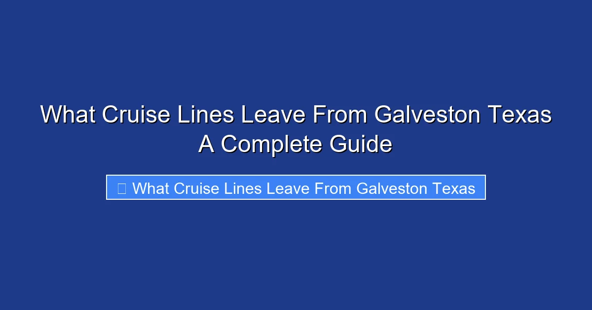 What Cruise Lines Leave From Galveston Texas A Complete Guide