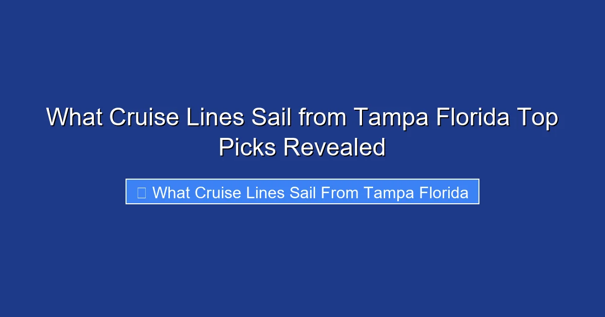 What Cruise Lines Sail from Tampa Florida Top Picks Revealed
