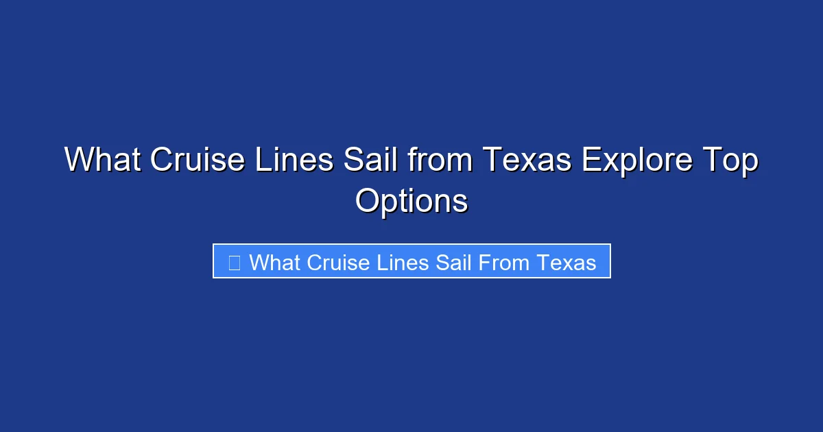 What Cruise Lines Sail from Texas Explore Top Options