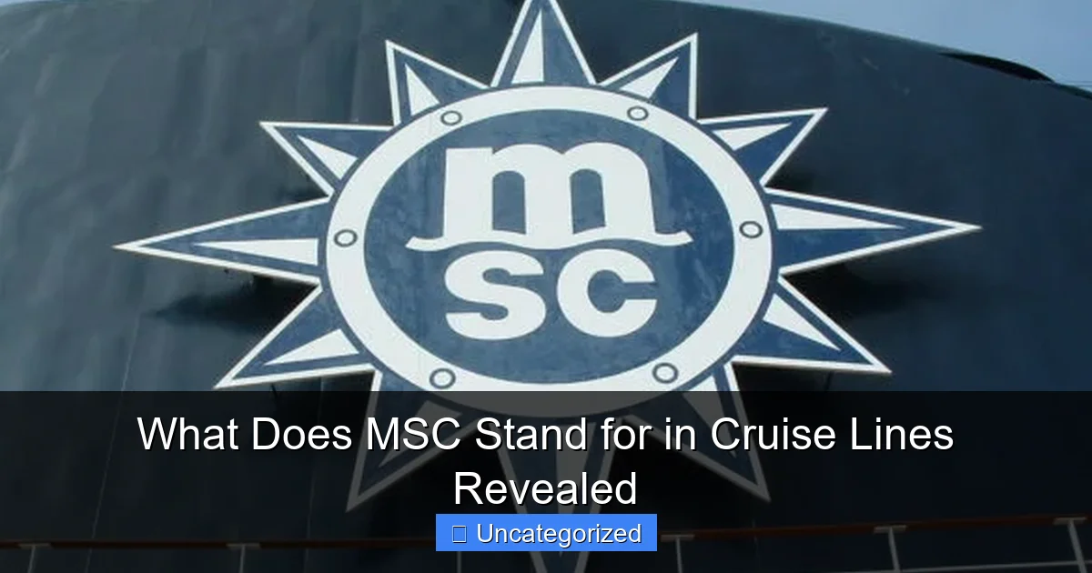 What Does MSC Stand for in Cruise Lines Revealed