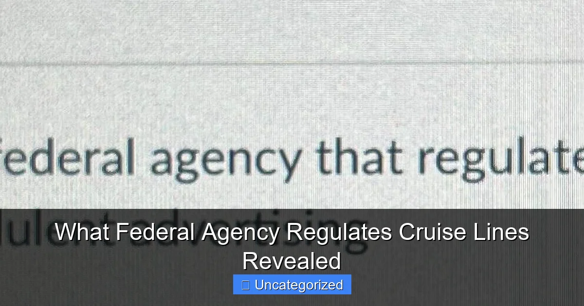 What Federal Agency Regulates Cruise Lines Revealed
