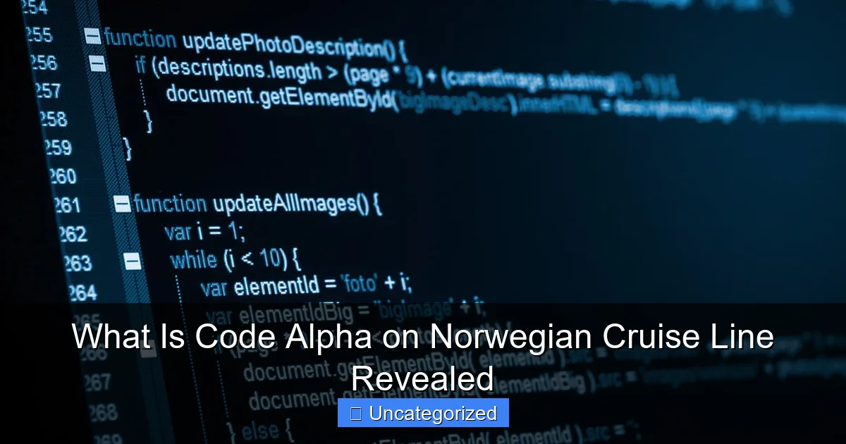 What Is Code Alpha on Norwegian Cruise Line Revealed