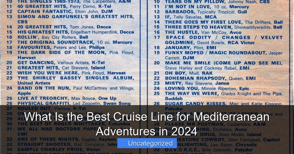 What Is the Best Cruise Line for Mediterranean Adventures in 2024
