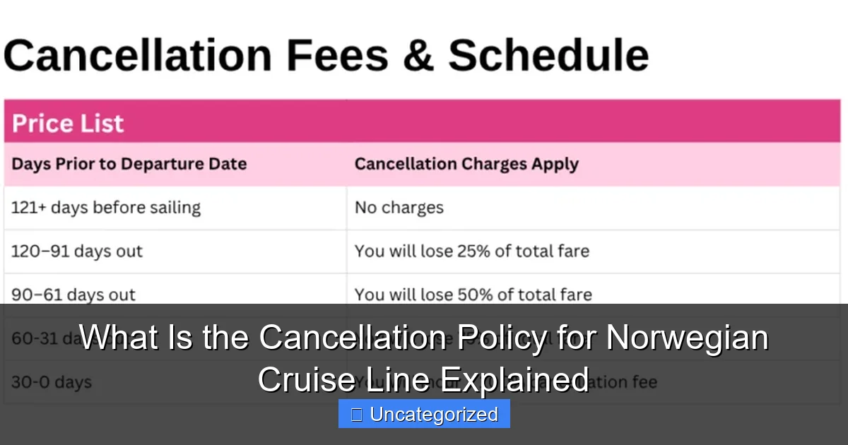 What Is the Cancellation Policy for Norwegian Cruise Line Explained