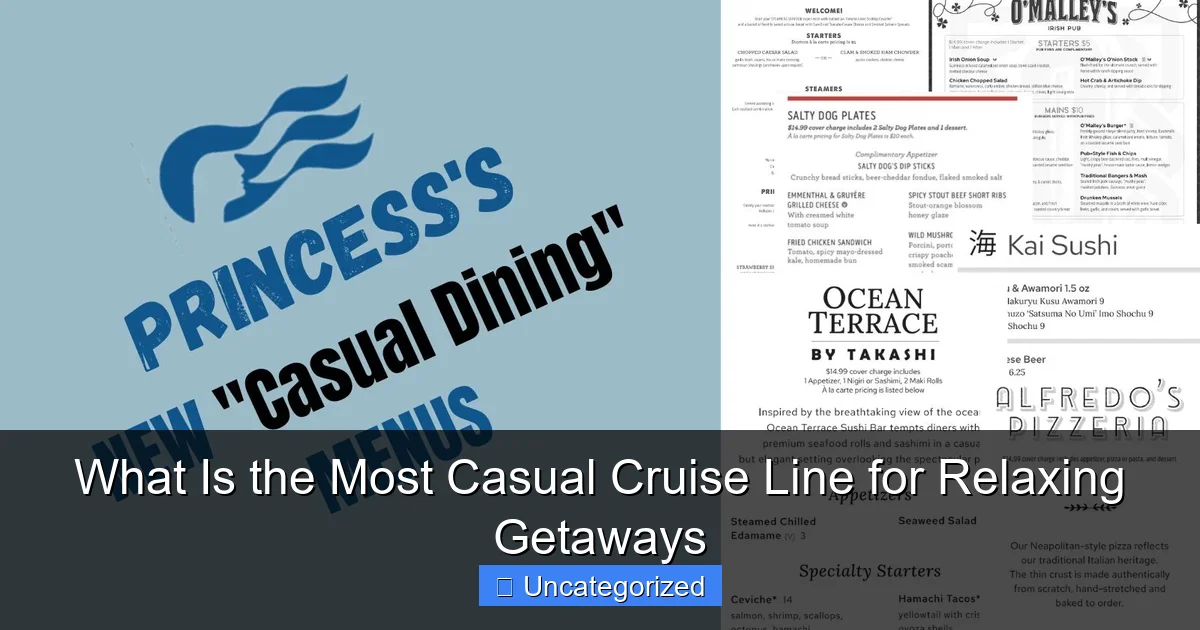 What Is the Most Casual Cruise Line for Relaxing Getaways