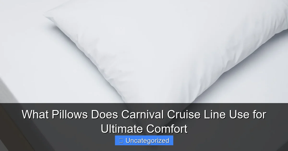 What Pillows Does Carnival Cruise Line Use for Ultimate Comfort