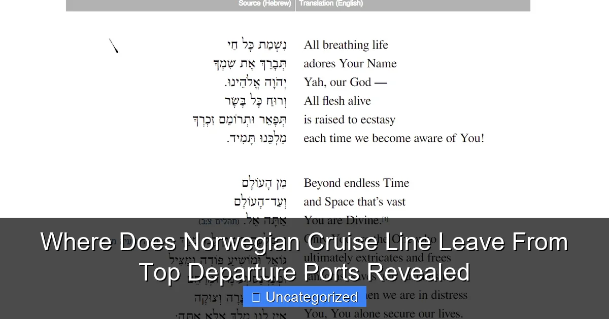 Where Does Norwegian Cruise Line Leave From Top Departure Ports Revealed