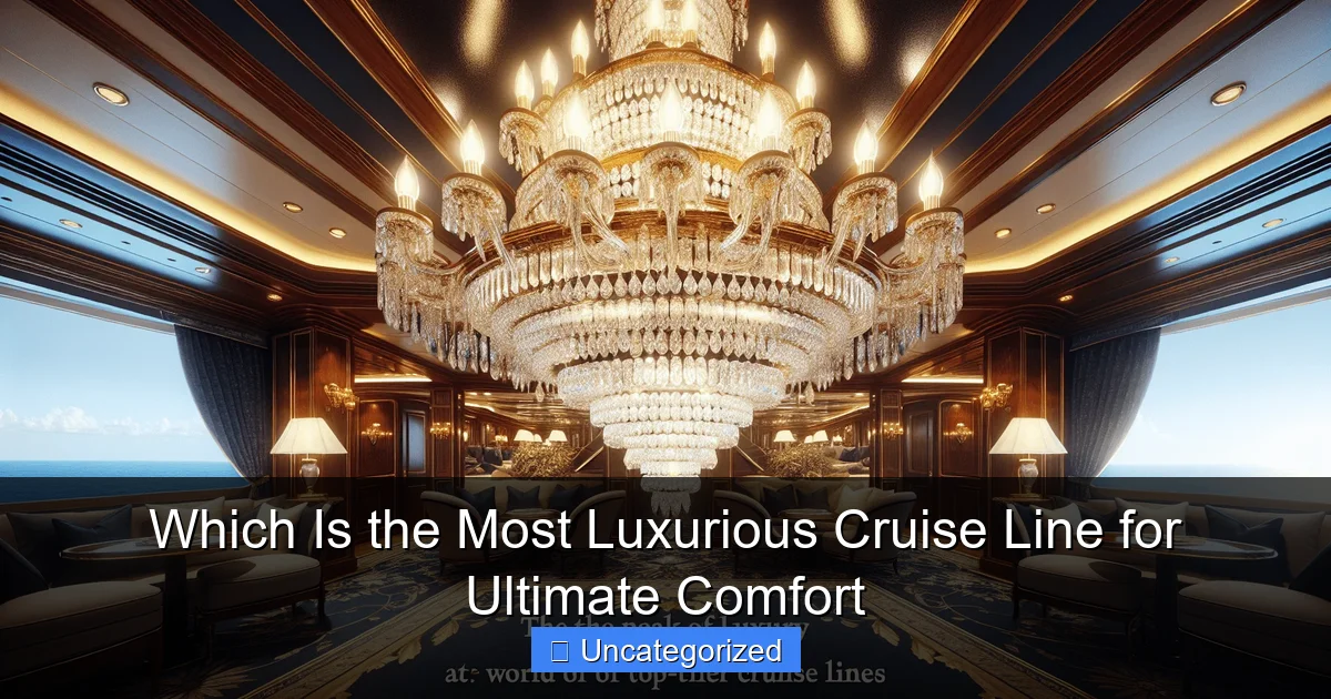 Which Is the Most Luxurious Cruise Line for Ultimate Comfort