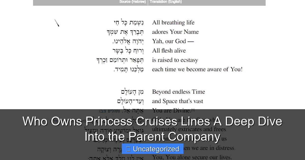 Who Owns Princess Cruises Lines A Deep Dive Into the Parent Company