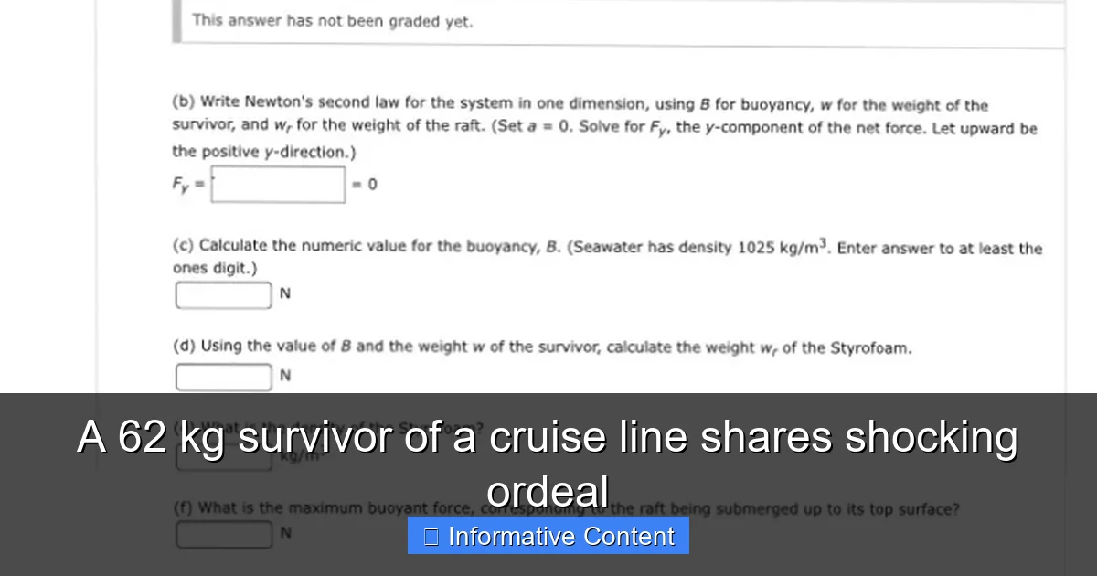 A 62 kg survivor of a cruise line shares shocking ordeal