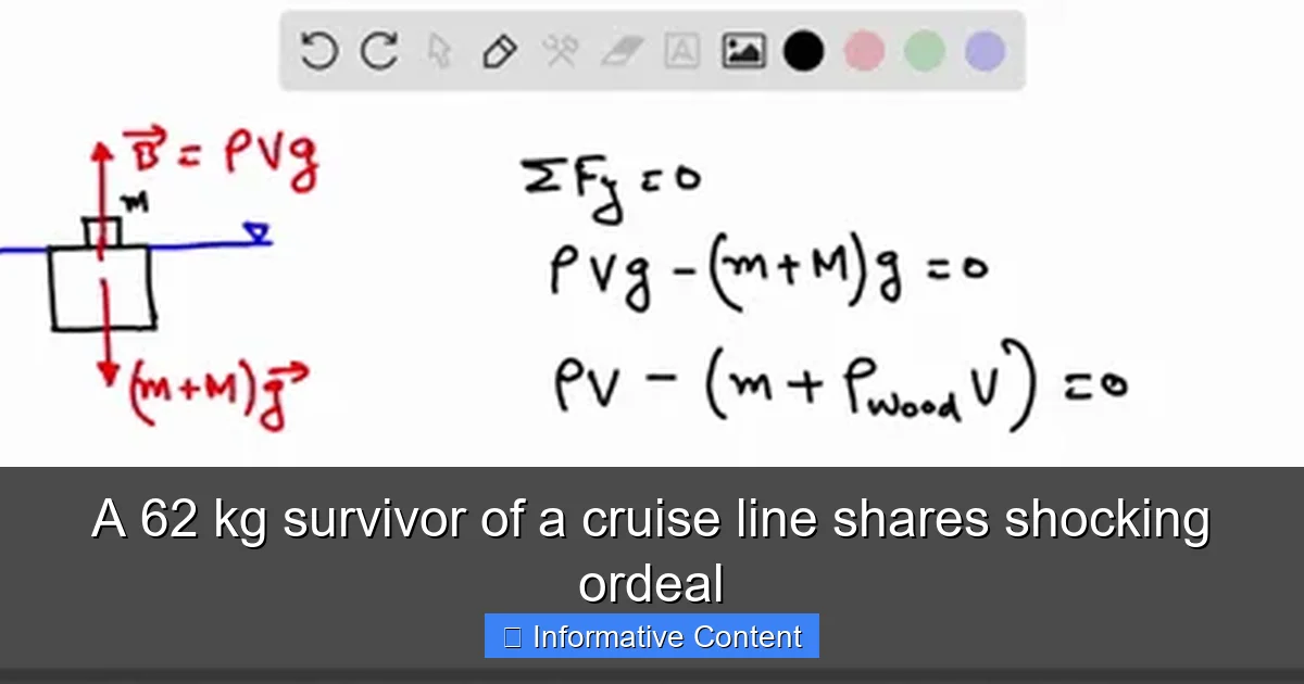 A 62 kg survivor of a cruise line shares shocking ordeal
