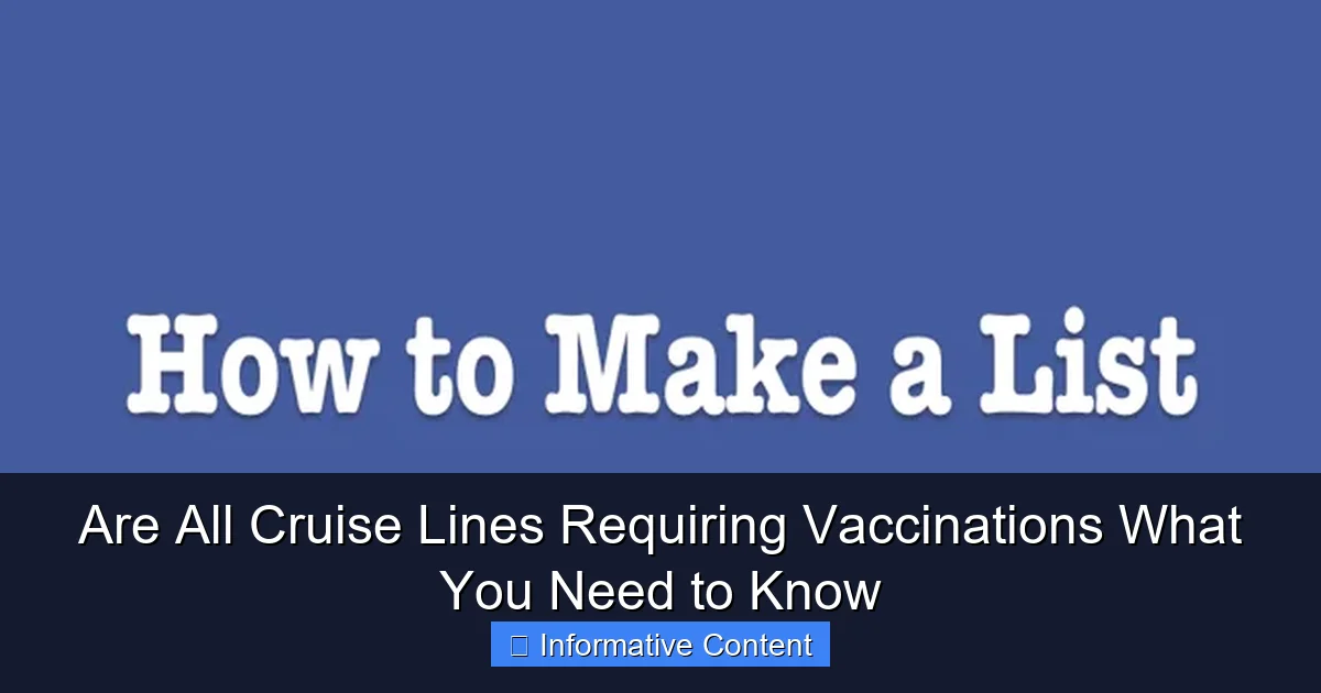 Are All Cruise Lines Requiring Vaccinations What You Need to Know