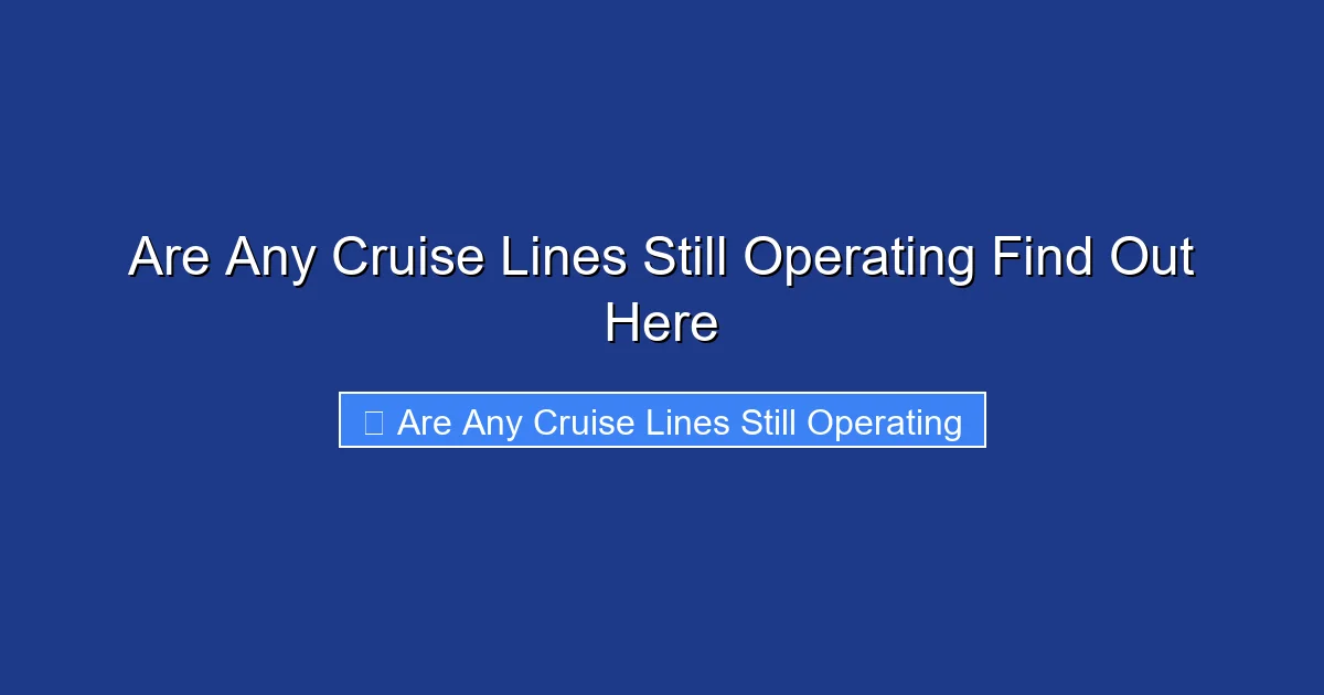 Are Any Cruise Lines Still Operating Find Out Here