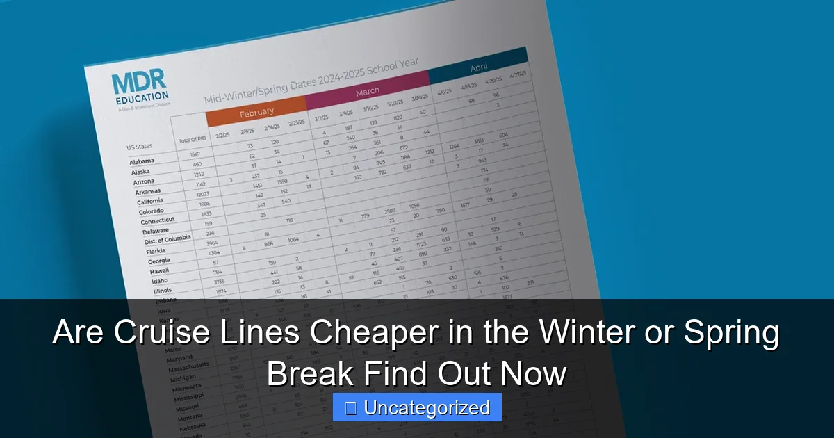 Are Cruise Lines Cheaper in the Winter or Spring Break Find Out Now