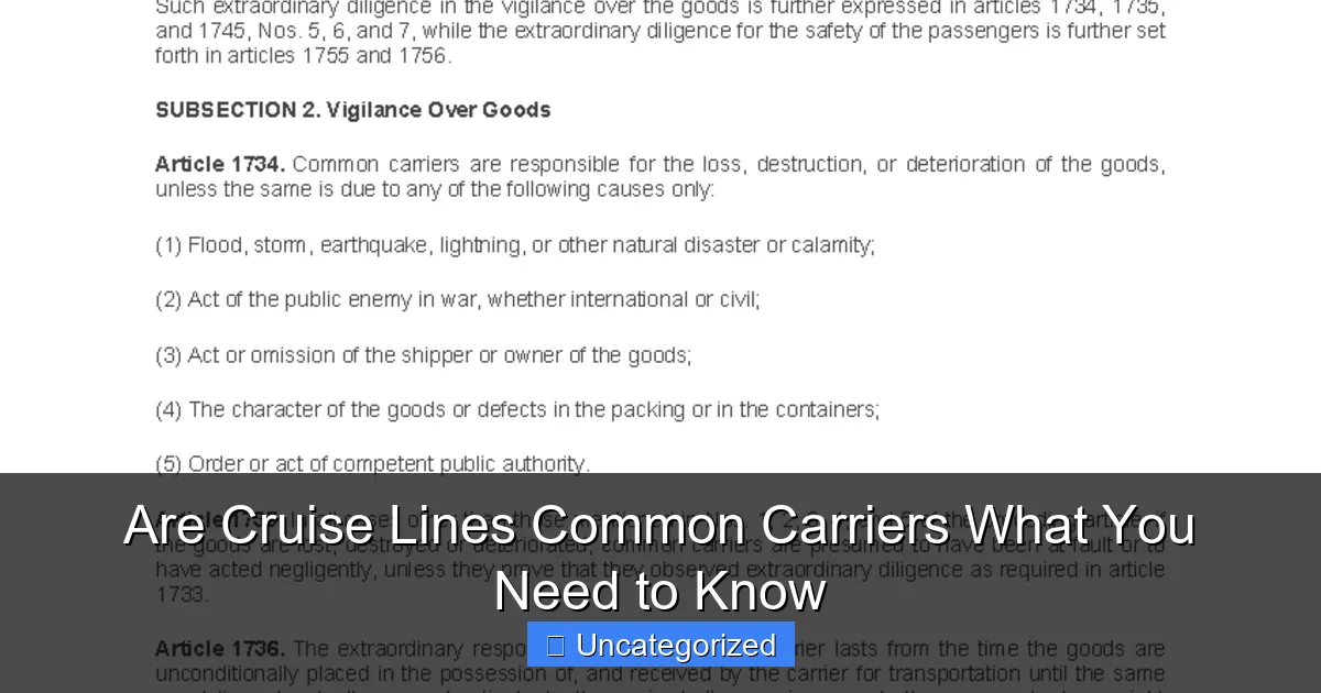 Are Cruise Lines Common Carriers What You Need to Know