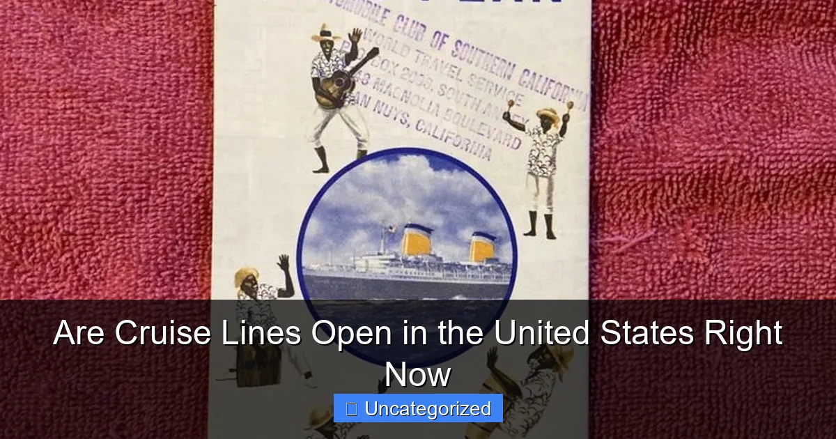 Are Cruise Lines Open in the United States Right Now