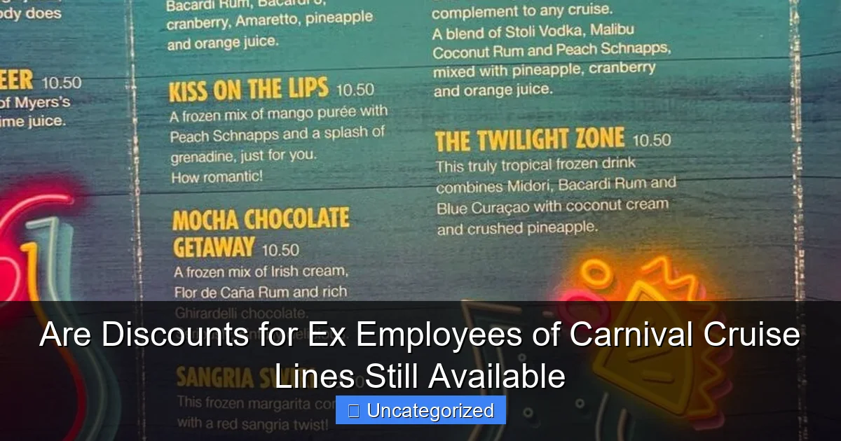 Are Discounts for Ex Employees of Carnival Cruise Lines Still Available