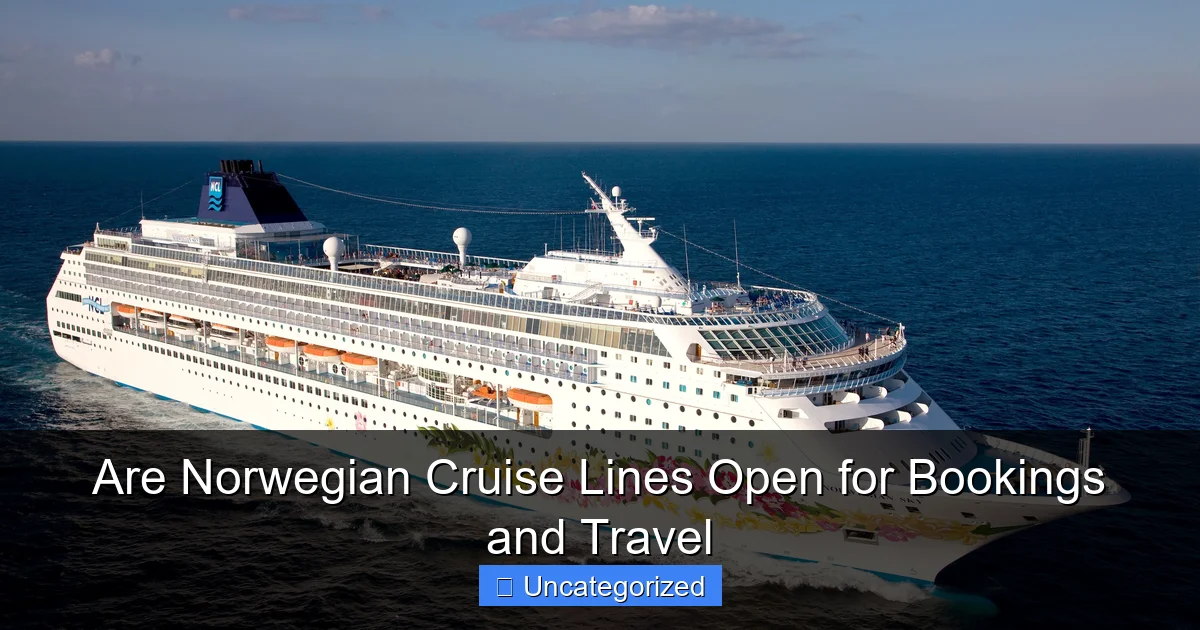Are Norwegian Cruise Lines Open for Bookings and Travel