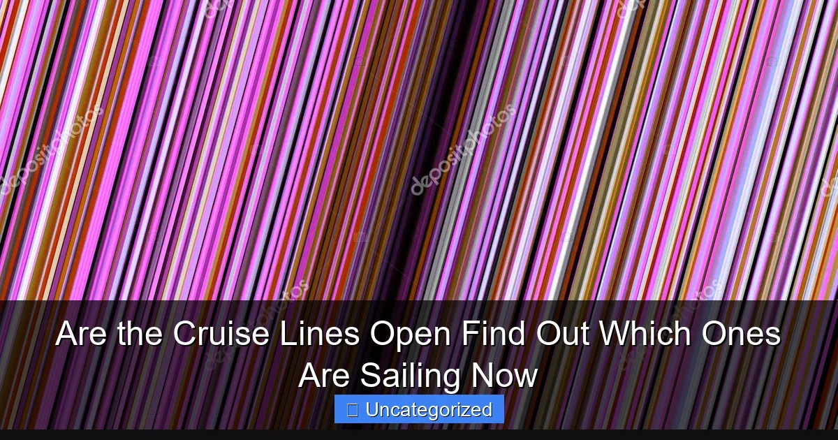 Are the Cruise Lines Open Find Out Which Ones Are Sailing Now