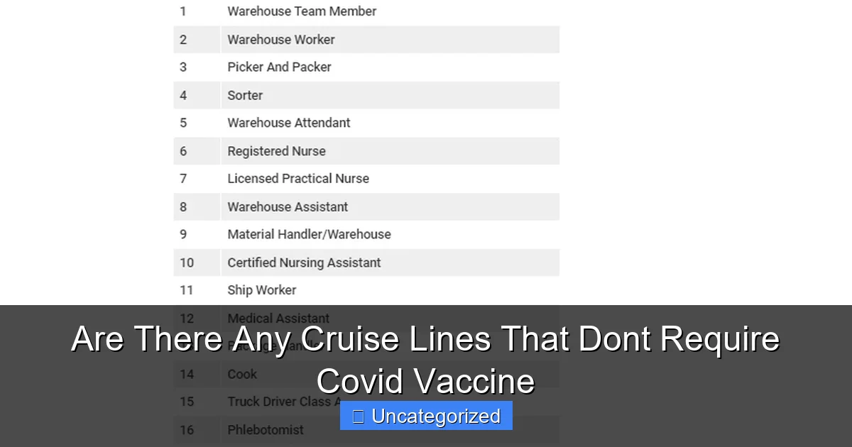 Are There Any Cruise Lines That Dont Require Covid Vaccine