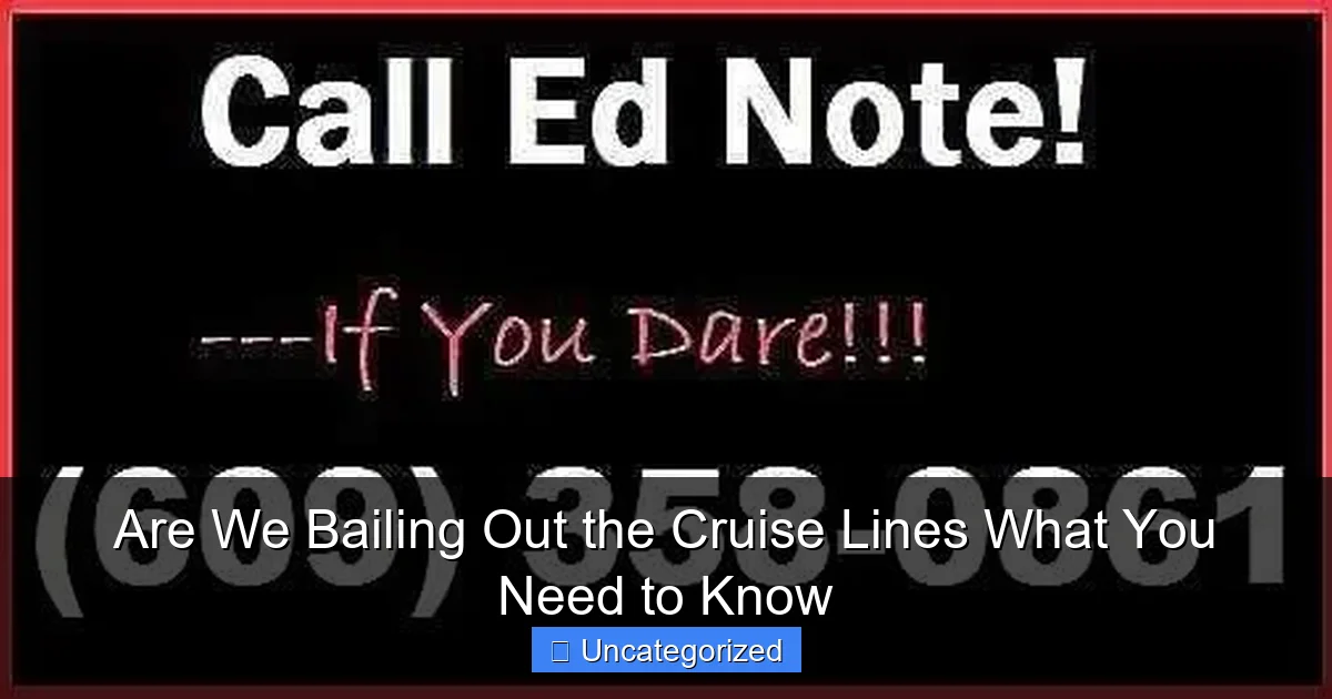 Are We Bailing Out the Cruise Lines What You Need to Know