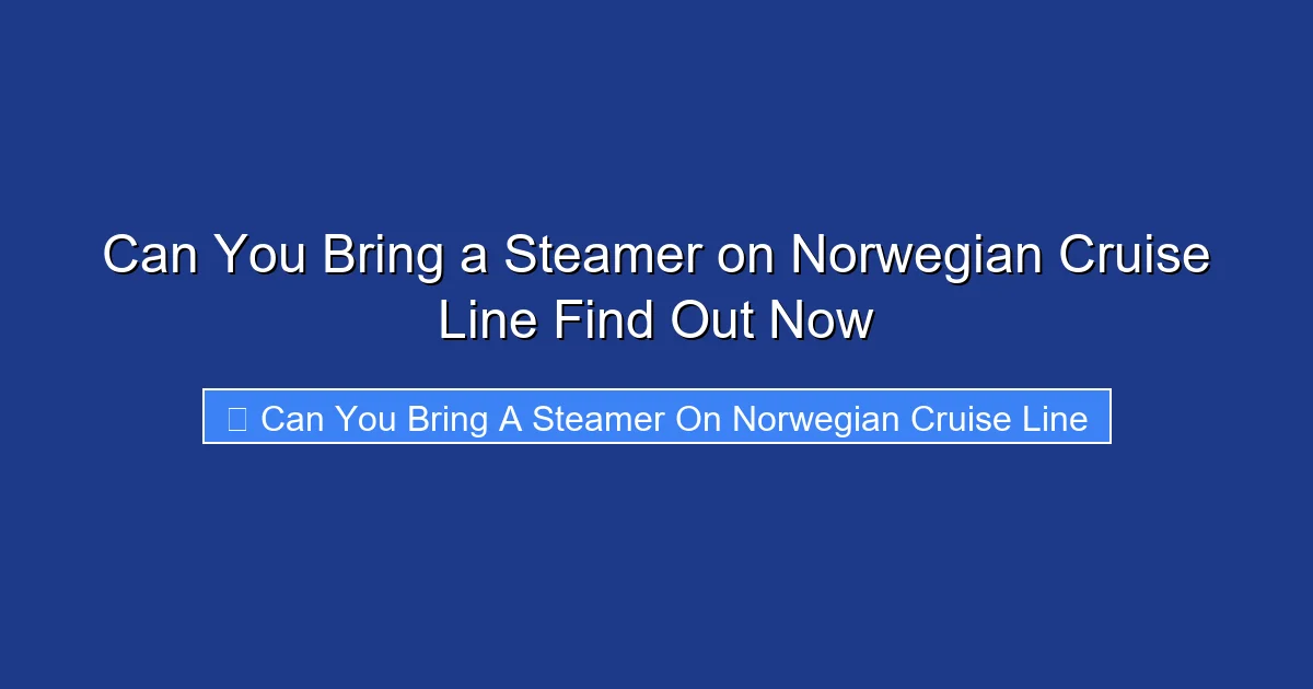 Can You Bring a Steamer on Norwegian Cruise Line Find Out Now