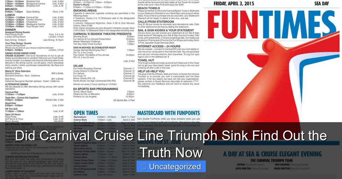 Did Carnival Cruise Line Triumph Sink Find Out the Truth Now