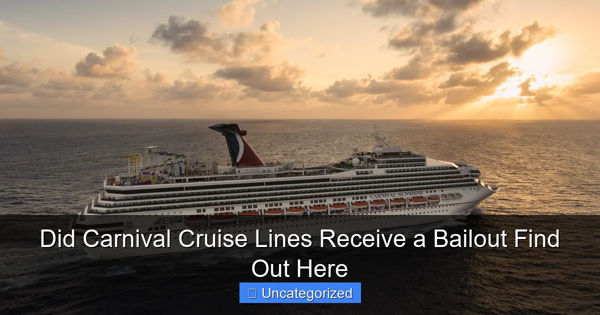 Did Carnival Cruise Lines Receive a Bailout Find Out Here