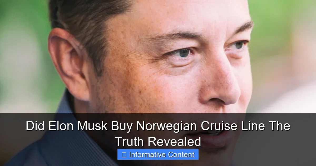 Did Elon Musk Buy Norwegian Cruise Line The Truth Revealed