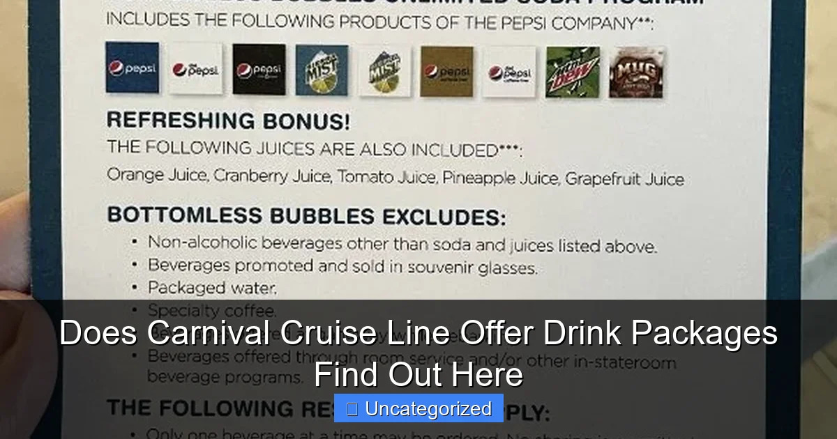 Does Carnival Cruise Line Offer Drink Packages Find Out Here