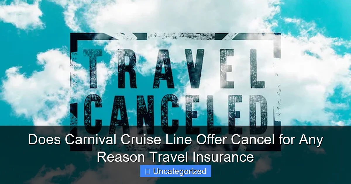 Does Carnival Cruise Line Offer Cancel for Any Reason Travel Insurance
