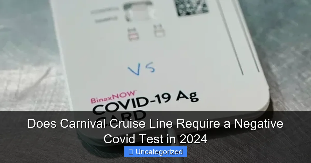 Does Carnival Cruise Line Require a Negative Covid Test in 2024