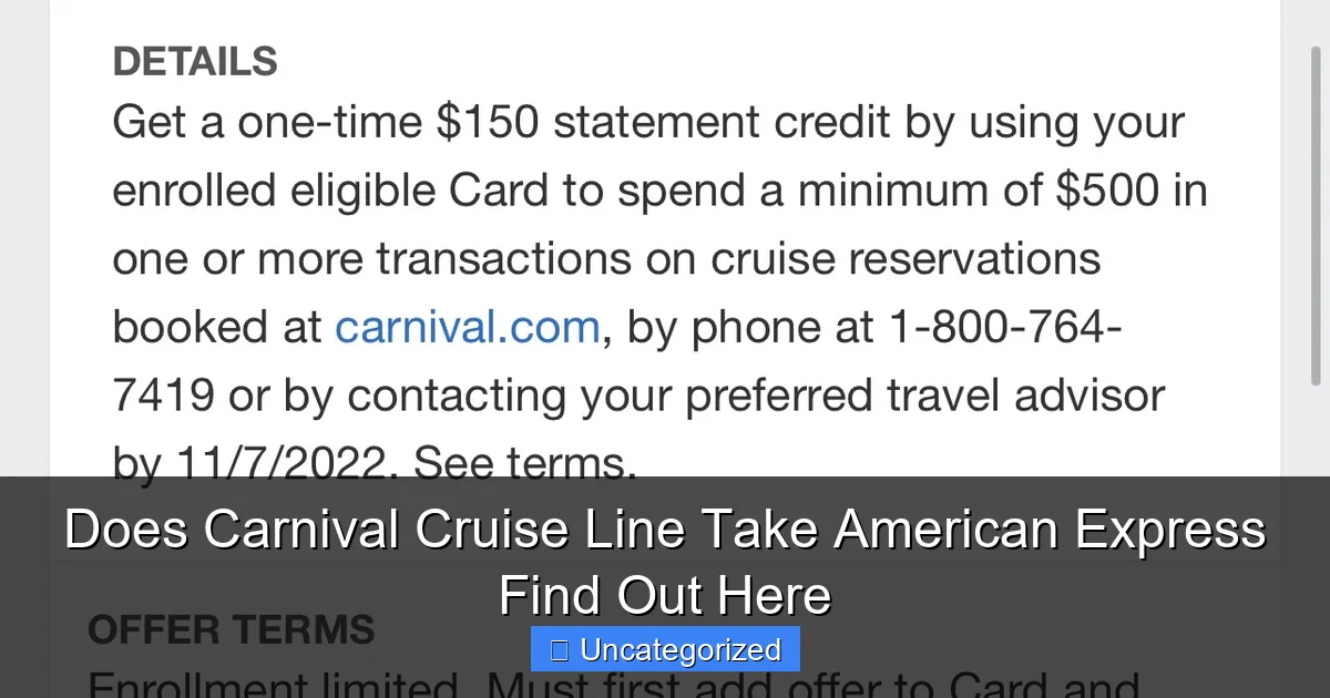 Does Carnival Cruise Line Take American Express Find Out Here