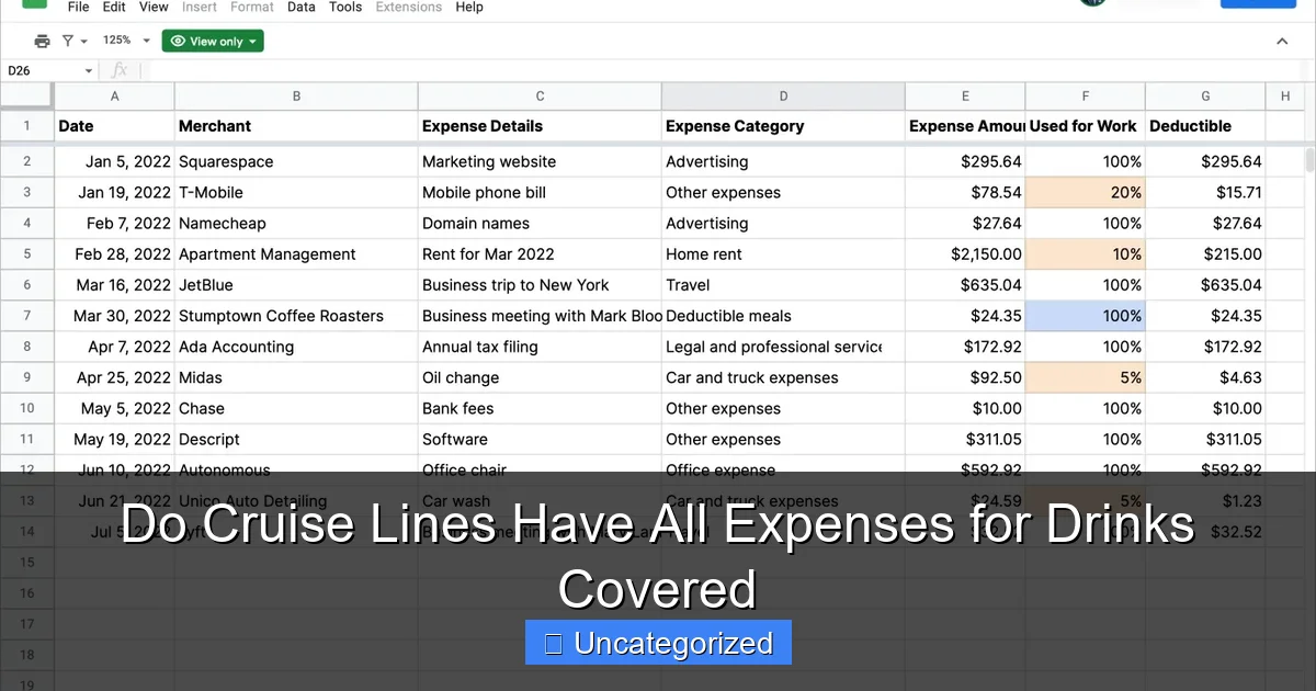 Do Cruise Lines Have All Expenses for Drinks Covered