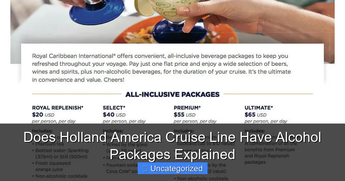 Does Holland America Cruise Line Have Alcohol Packages Explained
