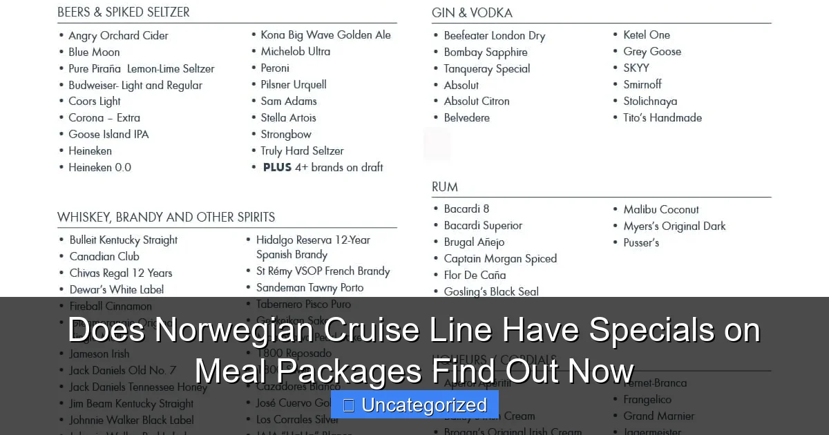 Does Norwegian Cruise Line Have Specials on Meal Packages Find Out Now