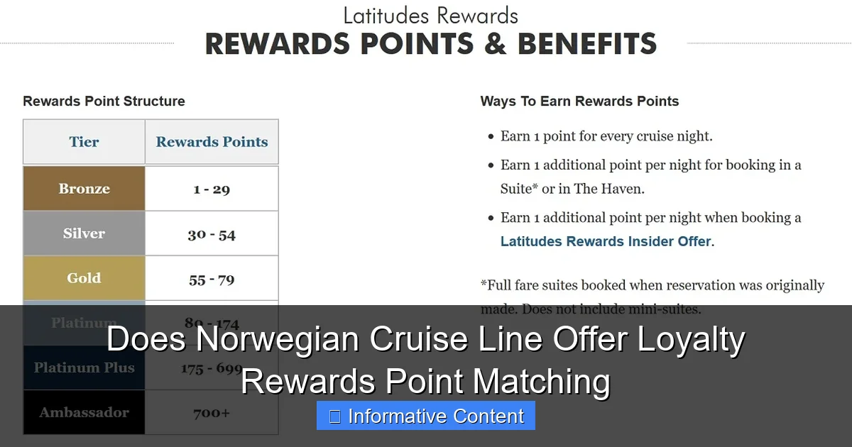 Does Norwegian Cruise Line Offer Loyalty Rewards Point Matching