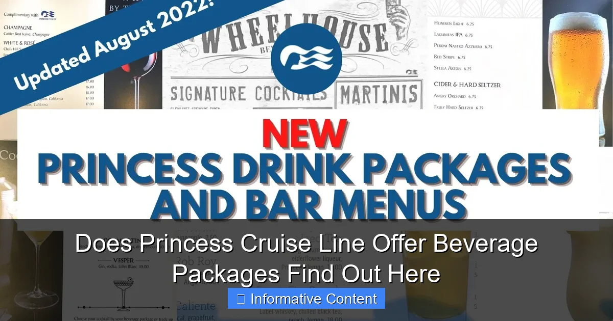 Does Princess Cruise Line Offer Beverage Packages Find Out Here