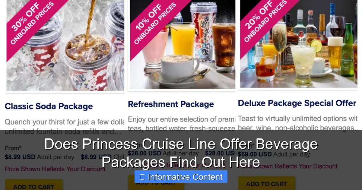 Does Princess Cruise Line Offer Beverage Packages Find Out Here