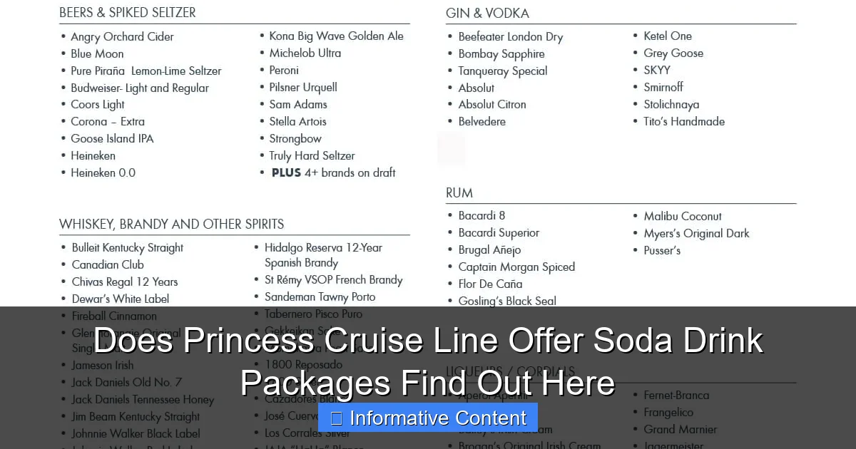 Does Princess Cruise Line Offer Soda Drink Packages Find Out Here