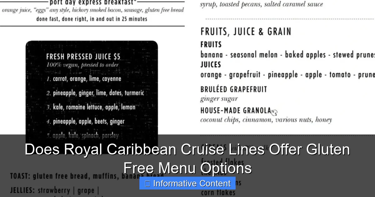 Does Royal Caribbean Cruise Lines Offer Gluten Free Menu Options