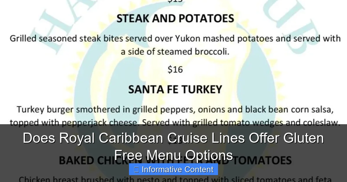 Does Royal Caribbean Cruise Lines Offer Gluten Free Menu Options