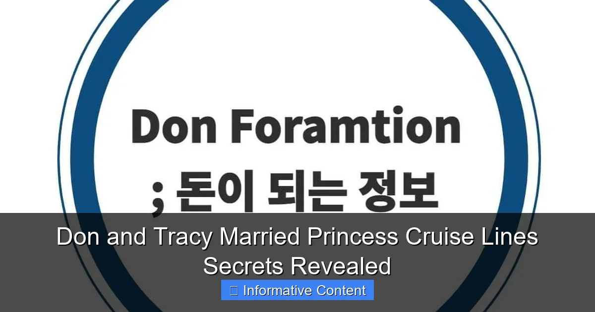 Don and Tracy Married Princess Cruise Lines Secrets Revealed