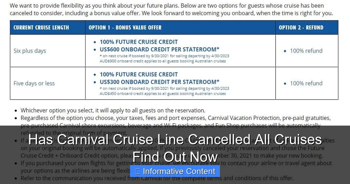 Has Carnival Cruise Line Cancelled All Cruises Find Out Now
