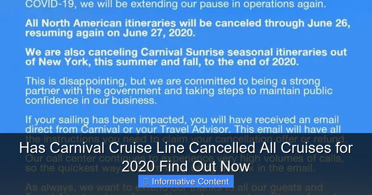 Has Carnival Cruise Line Cancelled All Cruises for 2020 Find Out Now