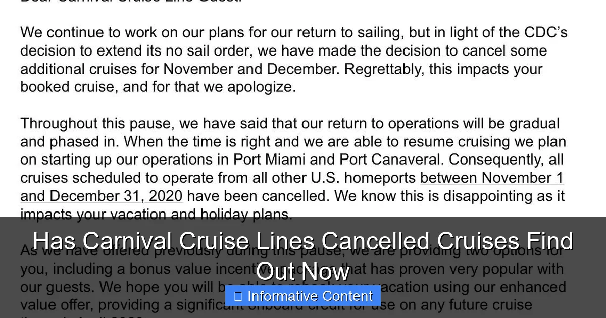 Has Carnival Cruise Lines Cancelled Cruises Find Out Now