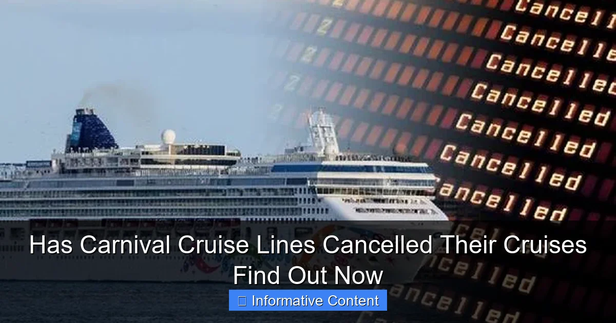 Has Carnival Cruise Lines Cancelled Their Cruises Find Out Now