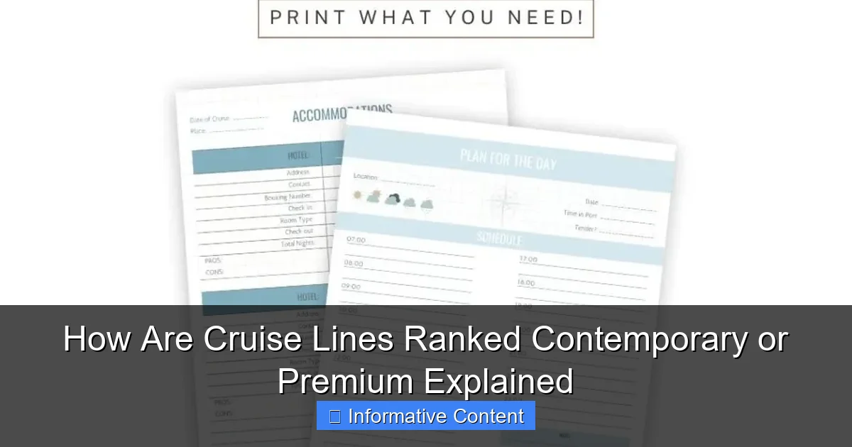 How Are Cruise Lines Ranked Contemporary or Premium Explained