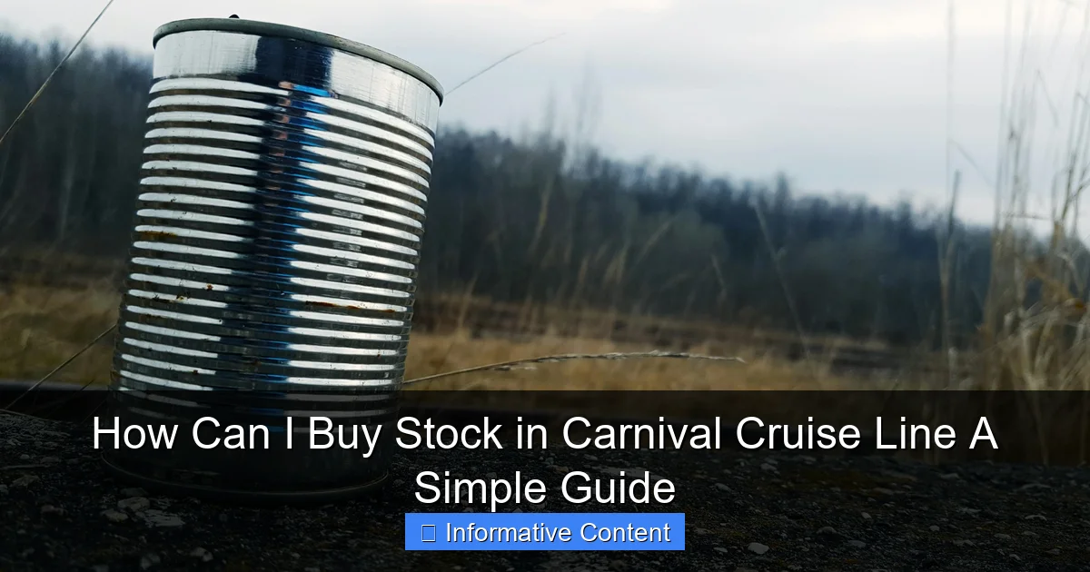 How Can I Buy Stock in Carnival Cruise Line A Simple Guide