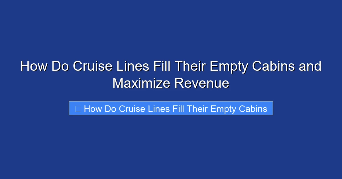 How Do Cruise Lines Fill Their Empty Cabins and Maximize Revenue